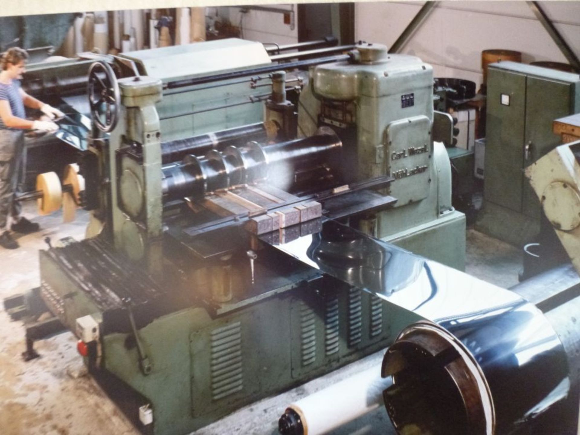 Burkle Plastic Film Applicator - YOM: Approx 1965; Width: 1600mm; Applies protective plastic film to - Image 9 of 17