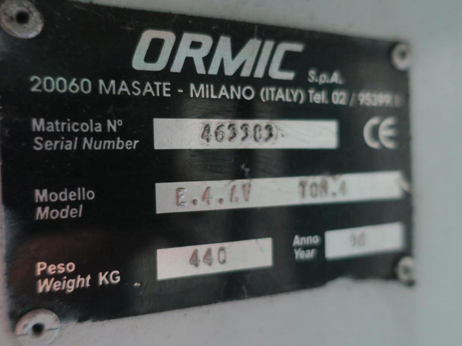 * Ormic Model E.4.AV Ton Vertical Waste Baler; Chamber Dimensions 710mm x 510mm x 1400mm High ( - Image 5 of 5
