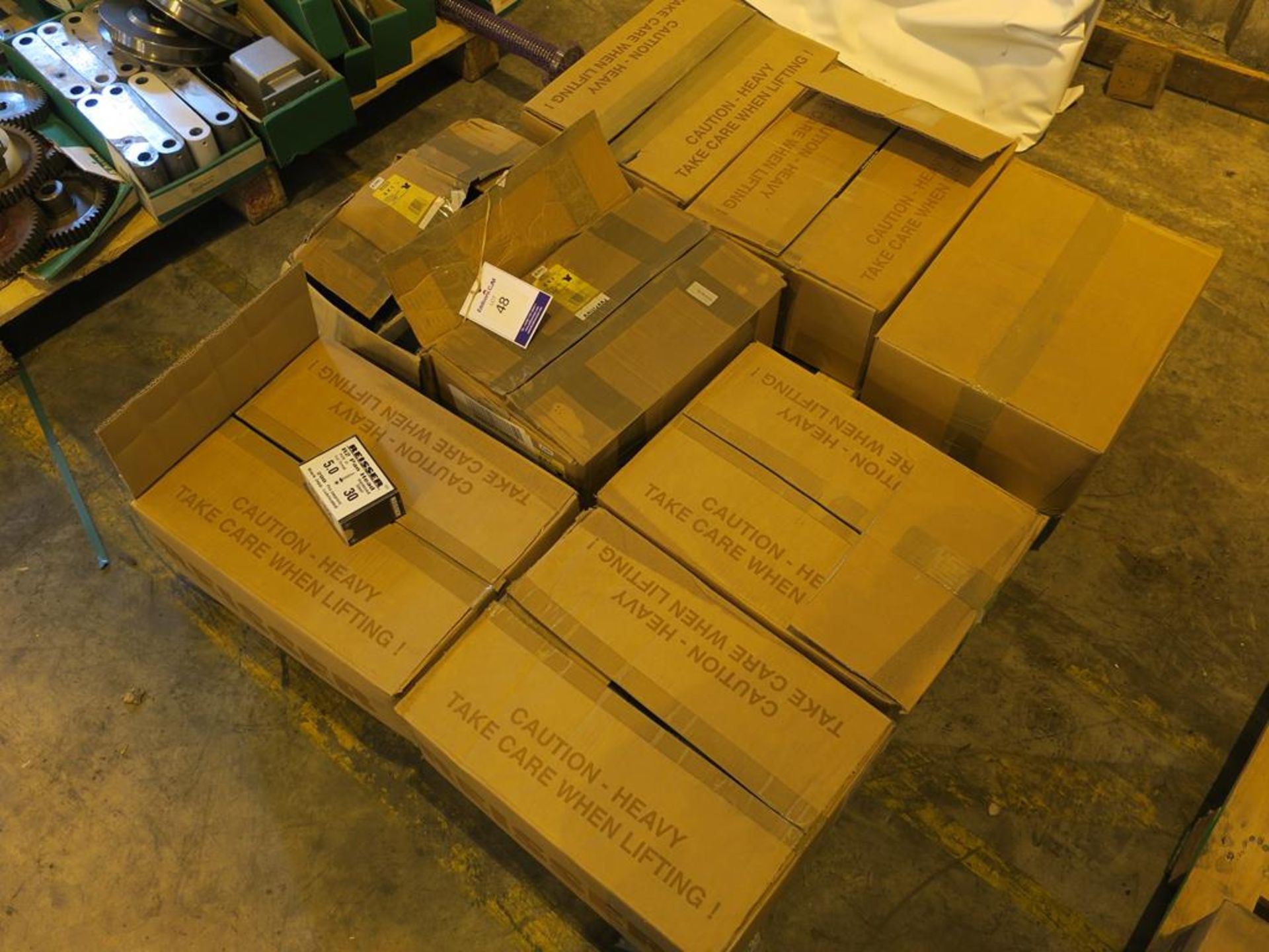 * 8 x cases various Screws to Pallet, including Reiser 5.0 hardened steel pan heads etc. Please note