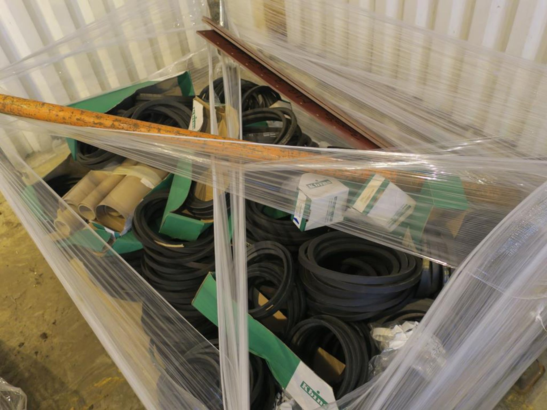 * Large Qty of Machine Belts to Stillage. Please note there is a £5 plus VAT Lift Out Fee on this - Image 2 of 2