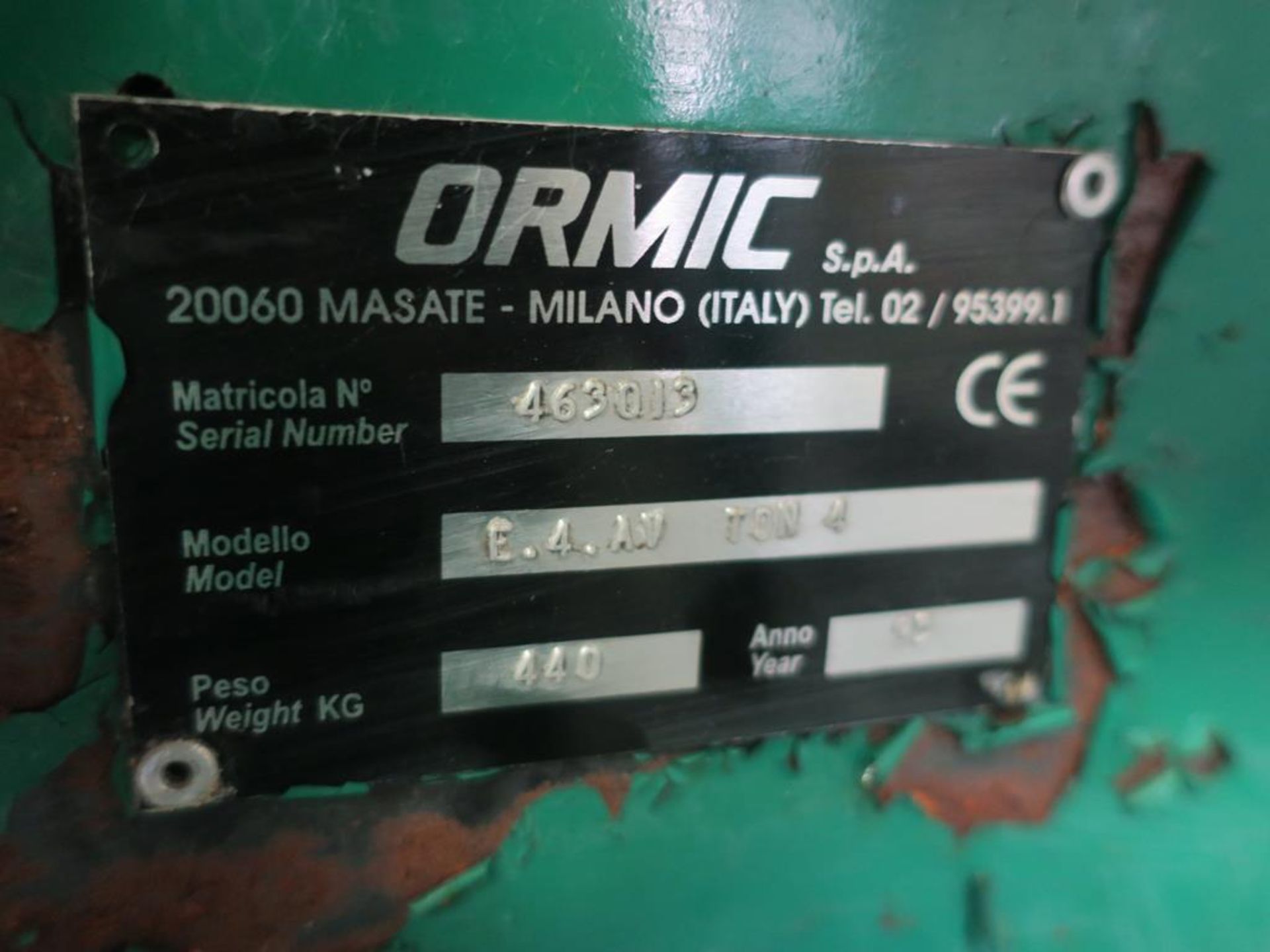 * Ormic Model E.4.Av Ton.4 Vertical Waste Baler; Chamber Dimensions 710mm X 510mm X 1400mm High ( - Image 3 of 4