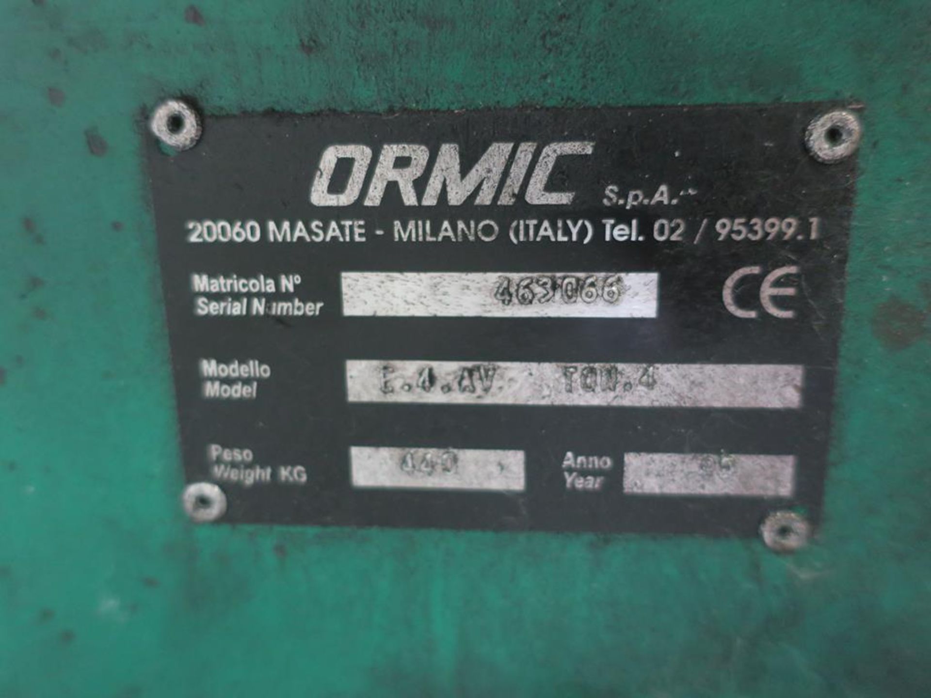 * Ormic Model E.4.AV Ton Vertical Waste Baler; Chamber Dimensions 710mm x 510mm x 1400mm High ( - Image 3 of 5