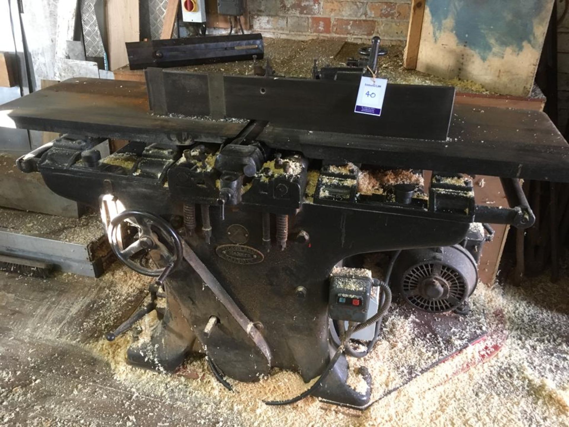 * Wilson Bros Thicknesser Planer with 184 X 51.5cm Table. This lot is located at R&N Services,