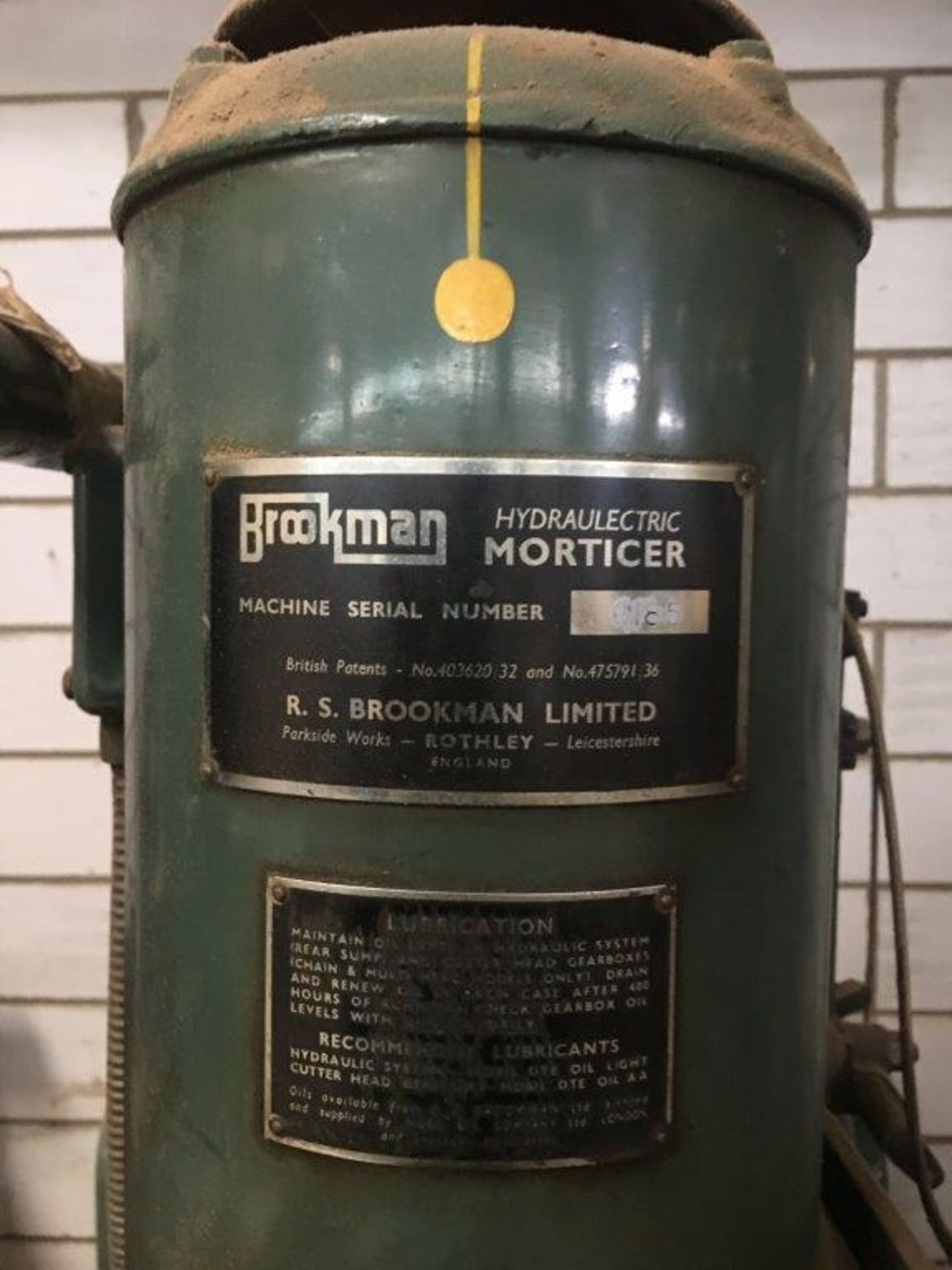 * Brookman Hydraulectric Chisel Morticer with Brook Motor, No U89122; Machine No 6185; 5HP; 2900 - Image 2 of 5