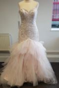 * Bonny by Bonny Bridal, style signature 721, Rose & Ivory Wedding Dress, size 8 (RRP £1,195)