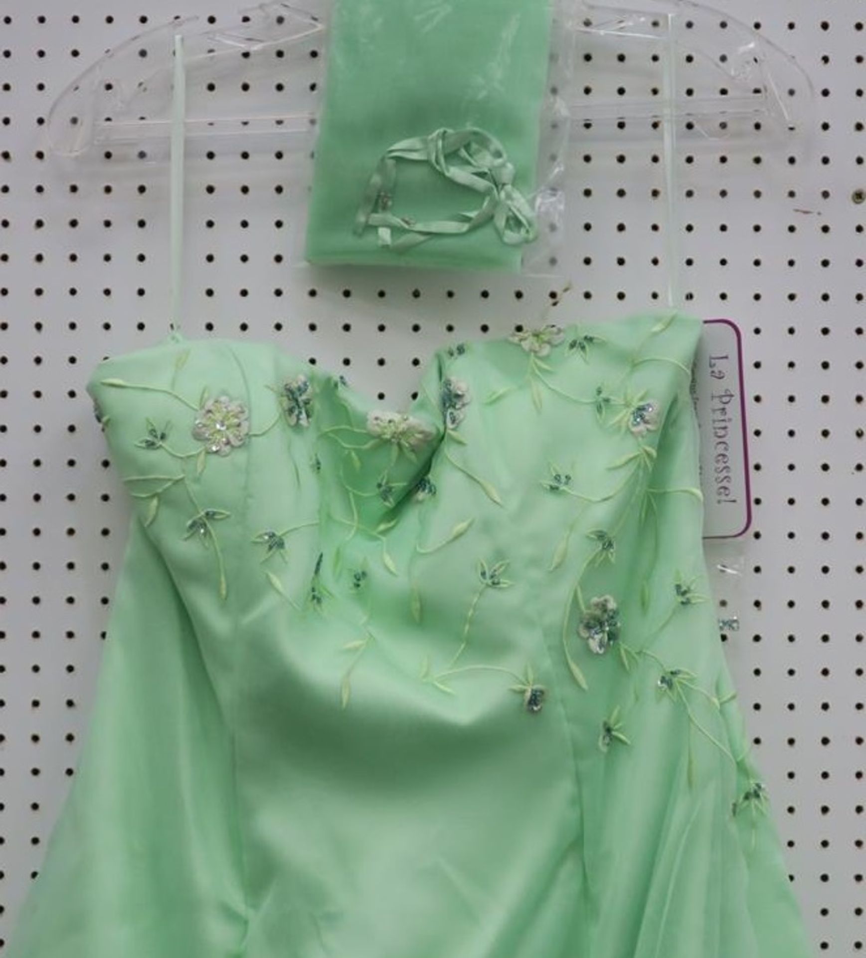 52 Dresses to include: La Princesse D2513, Green Prom Dresses sizes 3 x 16, La Princesse 6193, Green