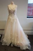 * Bonny by Bonny Bridal style Signature 722, Ivory & Champagne/Rose/White, size 8 Wedding Dress (RRP