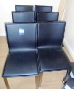 6 x Black leather effect chairs (located at 20 Hornspit Lane, West Derby, Liverpool L12 5LT)