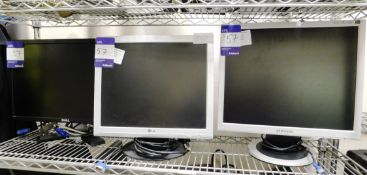 Dell monitor, LG Flatron L17175 monitor, and Samsung monitor (located in Stockport)