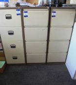 3 x two tone 4 drawer filing cabinets