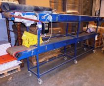 2 x Premier Power single belt conveyors, approxima