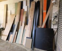 Assortment of wood offcuts to wall