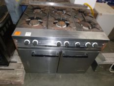 A Dominator Gas 6 Burner Oven. Please note there is a £5 Plus VAT Lift Out Fee on this lot