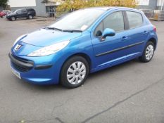 A Peugeot 207s in Blue 1.4 Petrol. Registration FH57 MVK. Date of first Registration 22/11/2007 5