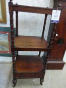 A Victorian Rosewood What Not with single drawer, turned columns and supports 117cm high (est £80-£