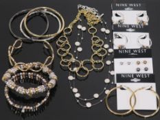 * A total of ten new items of 'Nine West' jewellery to include Earrings, Bracelets, Necklaces