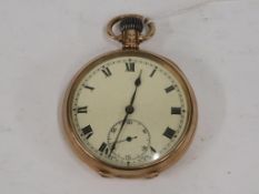 A 9ct Gold Cased Pocket Watch (A/F) (est £20-£40)