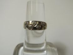 A Diamond Set ( 0.10 Carat) Silver Ring (size M) (est £20-£40)