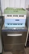 A Comenda Stainless Steel LF321D Glass Washer. Please note there is a £5 Plus VAT Lift Out Fee on