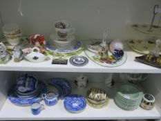 Two shelves to include mixed Ceramics and Collectable items featuring 15+ items of Copeland Spode'