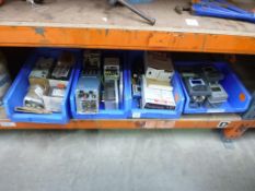 4 Plastic Bins Containing various Electrical Controllers/Components including Cutler Hammer Pulsar