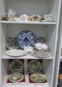 Three Shelves of assorted Ceramics, including Display Plates, Commemorative Mugs, Royal Albert '