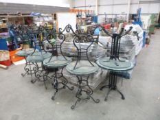 * A lot to include 10 X Marble/Granite? Topped Metal Frame Round Tables and 40 X Metal Framed