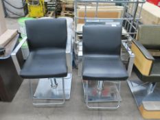 * 2 X Chrome Framed Salon Chairs (adjustable height) (Vendor Ref: OB1402116022)