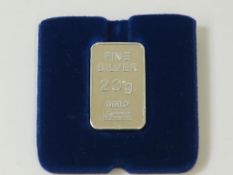 A Fine Silver 20g Ingot (est £25-£50)