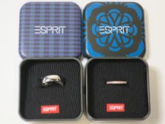 * Two Espirit Items of Jewellery. A Ladies Ring (RRP £52.62 size K, and an Esprit Bague Rings (
