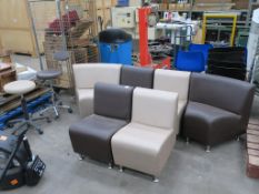 * 6 X Reception Seats 4 X Single and 2 X Corner together with 2 X Stools (Vendor Ref: OB1607144770)