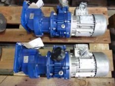 * Pair of Motovario Electric Motors with Gearboxes H041-TXF5-T71:85-500RPM 0.37kW (G5FA0293-037)
