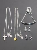 * A total of five new 'D for Diamonds' costume jewellery to include Earrings and Five Chains (5) (