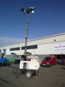 * 1 x Towerlight, 4 x 1000W Metal Halide, 9m, Kubota Diesel Towable Lighting Tower, RMP, S/N 600 145