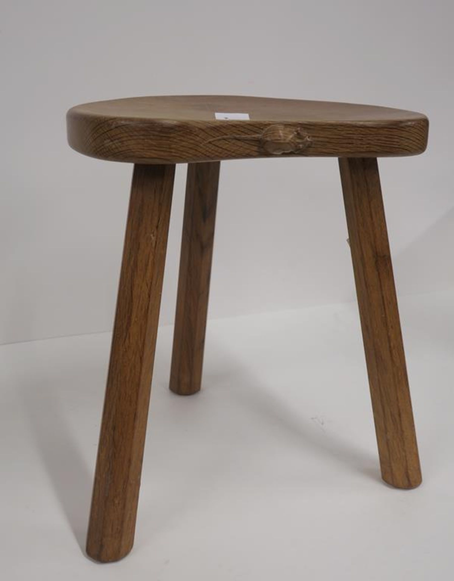 A Robert Thompson of Kilburn ''Mouseman'' Oak Three Leg Cow or Milking Stool (N.B. mouse with long - Image 4 of 4