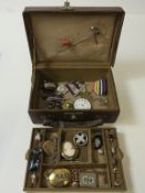 Vintage and Antique Gold, Silver etc. in a Vintage Crocodile Jewellery Case (est £200-£400)