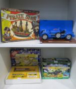 Two Shelves to include a Bugatti Type 59 (1934) Model Car on a plith, a Corgi Special Edition