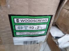 * 2 x Cartons 10 x 2 ½ inch Slotted Round Head Wood Screws