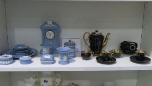 A lot to include 10+ Pieces of Wedgwood in a pale blue Jasper Style featuring a Wedgwood