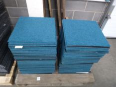 180 X Blue Carpet Tiles. Please note there is a £5 Plus VAT Lift Out Fee on this lot