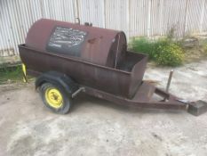 * Trailer Mounted Bunded Fuel Bowser (Tank 154cm x 99cm Dia) Please note this lot is located in