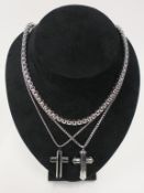 * Three items of Unique Jewellery, All New, Stainless Steel Cross with Black IP Plating including