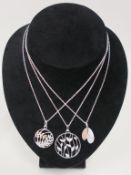 * Three items of Unique Jewellery, all New- A Silver Pendant (925) with Rosegold Plating includes