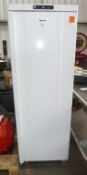 * A Gram K400LU Upright Fridge on castor wheels