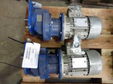 * Pair of Motovario Electric Motors and Gearboxes, H041FAT71B4/TF 390RPM 0.37kW, wuth Thermistors (