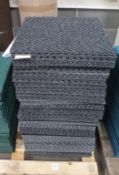 82 X Black Carpet Tiles. Please note there is a £5 Plus VAT Lift Out Fee on this lot