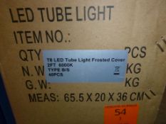 A box of T8 LED Tube Lights with Frosted Covers 2FT 6000K Type B/S approx 40PCS