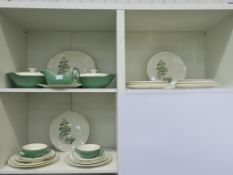 A Palissy 'Silver Birch' Part Dinner Service including Meat Plate, Two Tureens, Gravy Boat &