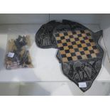 This is a Timed Online Auction on Bidspotter.co.uk, Click here to bid. A wooden hand carved Chess