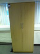 * Oak Effect Double Door Office Cabinet, 1800mm x 800mm x 410mm